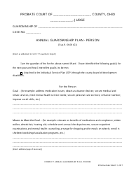 Document preview: Form 27.7 Annual Guardianship Plan - Person - Ohio