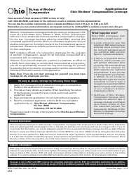Form U-3 (BWC-7503) &quot;Application for Ohio Workers' Compensation Coverage&quot; - Ohio
