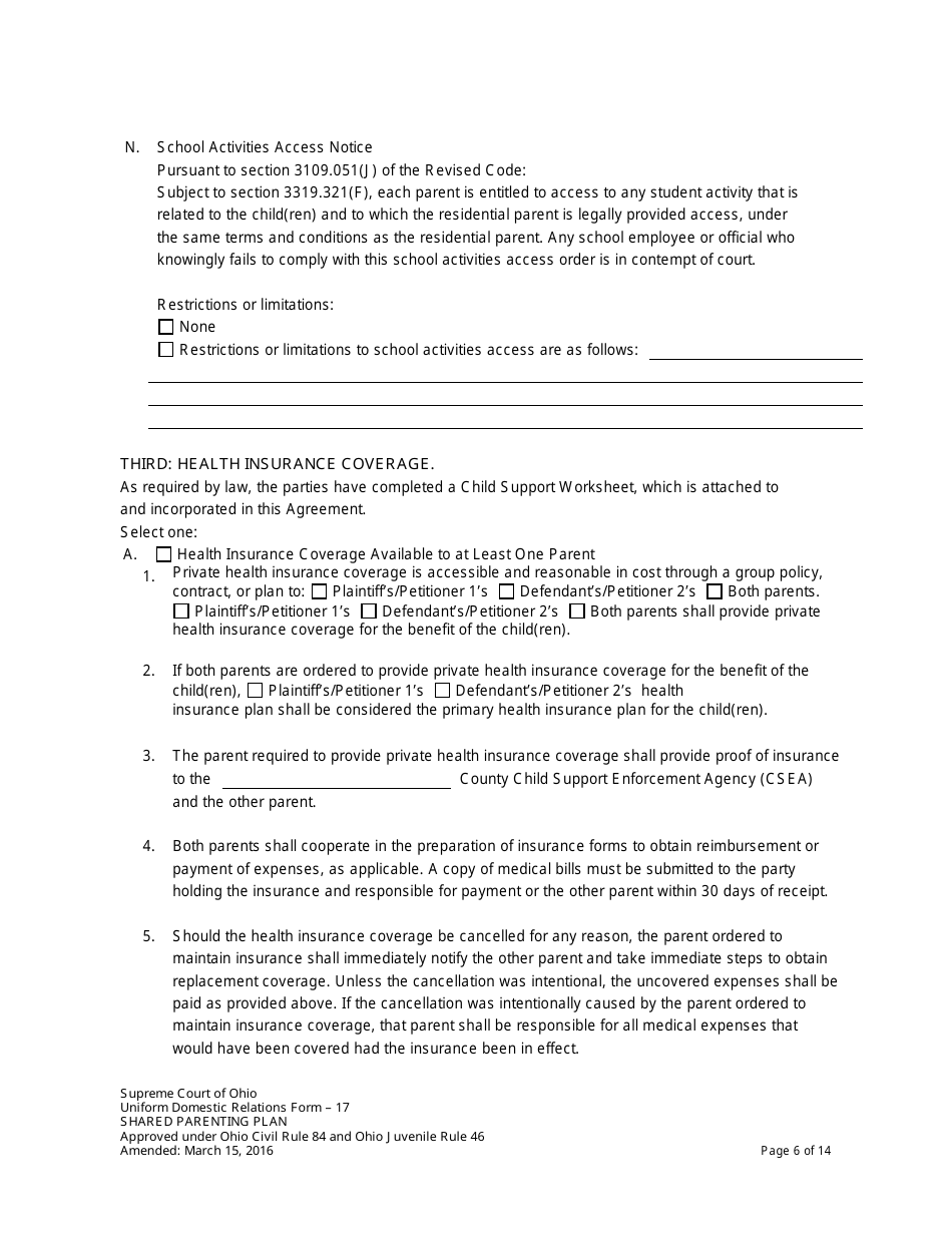 Uniform Domestic Relations Form 17 - Fill Out, Sign Online and Download ...