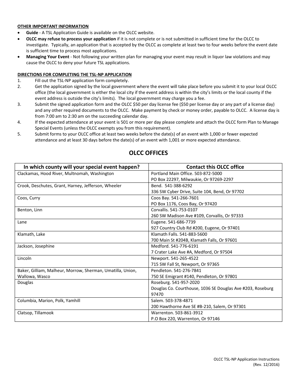 Temporary Sales License  Nonprofit (Tsl-np) Application - Oregon, Page 4