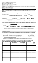 Document preview: Form 2E Declaration of Candidacy - Party Primary District Office - Representative to Congress - Ohio