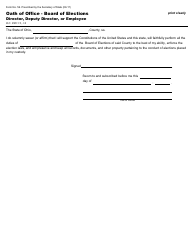 Form 56 &quot;Oath of Office - Board of Elections Director, Deputy Director, or Employee&quot; - Ohio