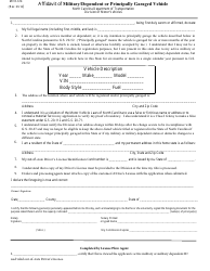 Form MVR-614 Download Fillable PDF or Fill Online Proof of Military ...