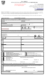 VSA Form 11 &quot;Application for a Prince Edward Island Birth Record&quot; - Prince Edward Island, Canada