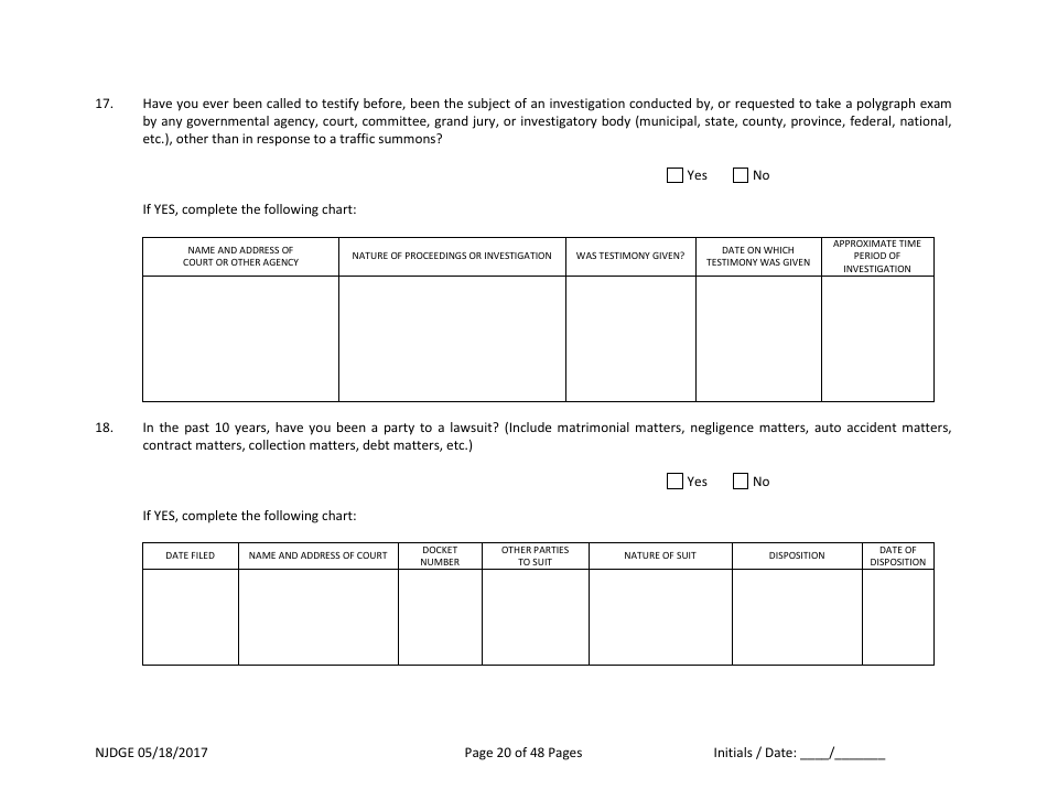 Form 1 Personal History Disclosure - Casino Qualifiers - New Jersey, Page 21