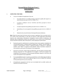 Form 1 Personal History Disclosure - Casino Qualifiers - New Jersey, Page 2