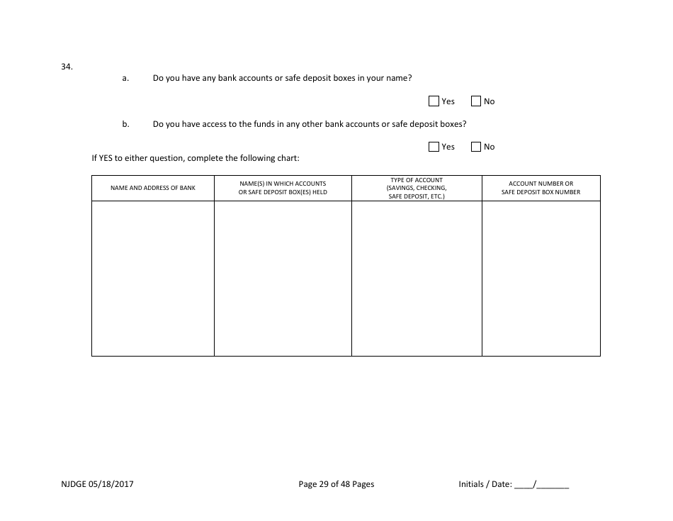 Form 1 Personal History Disclosure - Casino Qualifiers - New Jersey, Page 30