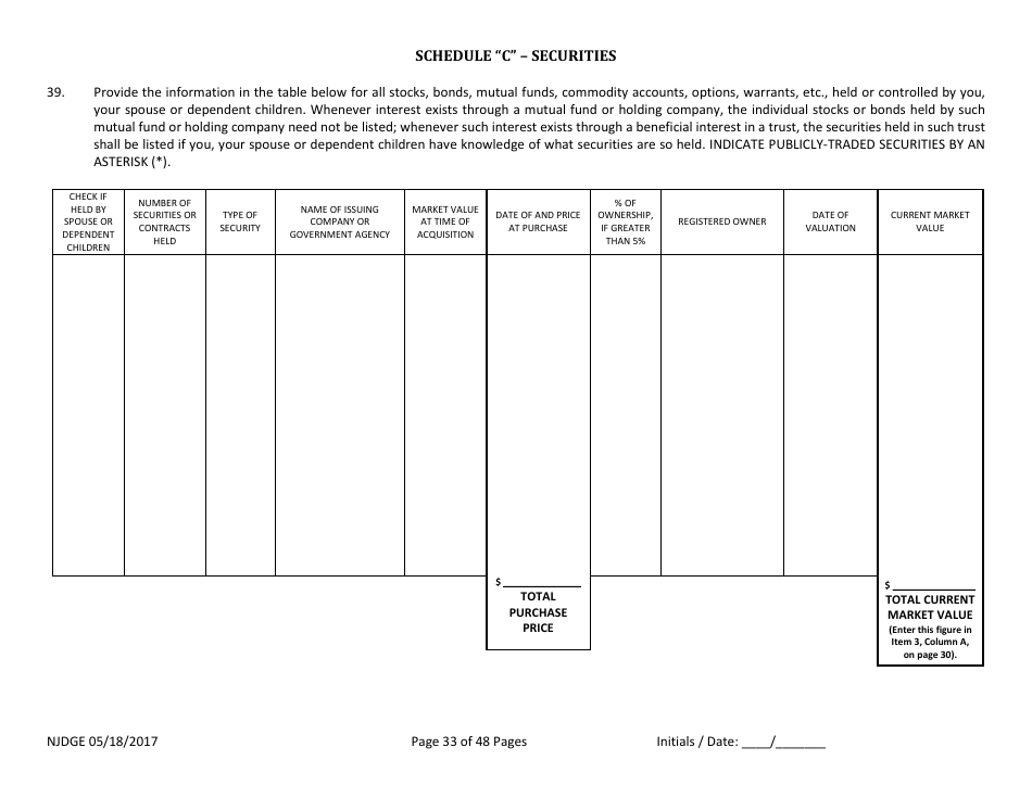Form 1 Personal History Disclosure - Casino Qualifiers - New Jersey, Page 34