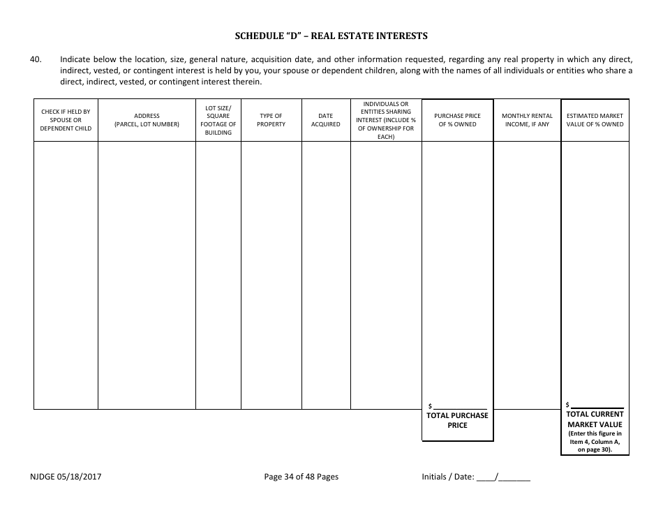 Form 1 Personal History Disclosure - Casino Qualifiers - New Jersey, Page 35