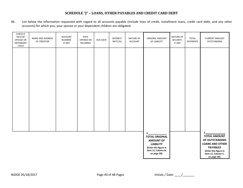 Form 1 Personal History Disclosure - Casino Qualifiers - New Jersey, Page 41