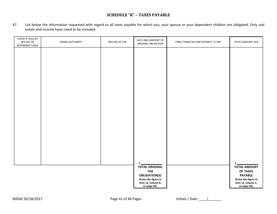 Form 1 Personal History Disclosure - Casino Qualifiers - New Jersey, Page 42
