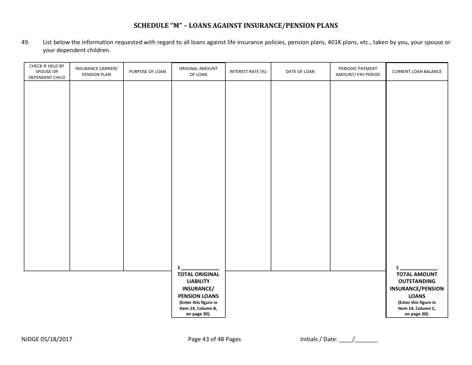 Form 1 Personal History Disclosure - Casino Qualifiers - New Jersey, Page 44