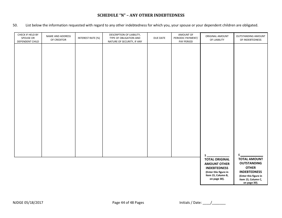 Form 1 Personal History Disclosure - Casino Qualifiers - New Jersey, Page 45