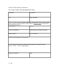 Document preview: Form PE1 NYS Public Employee Information Form - New York