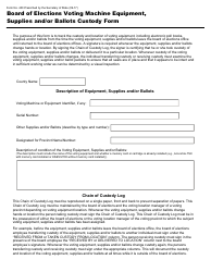 Document preview: Form 400 Board of Elections Voting Machine Equipment, Supplies and/or Ballots Custody Form - Ohio