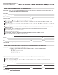 Document preview: Form DOH-1989 Denial of Access to Patient Information and Appeal Form - New York
