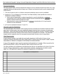 Form DOH-4429 Recreational Aquatic Spray Ground Operation Report - New York, Page 2