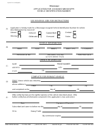 Document preview: Form 78-017-10-1-1-000 Application for Assigned Mississippi Vehicle Identification Number - Mississippi