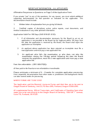 Instructions for Dental Hygiene Application for Licensure - Oregon, Page 2