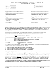 Form JFS04047 Order/Notice to Withhold Income for Child and Spousal Support (Juvenile/Domestic) - Ohio