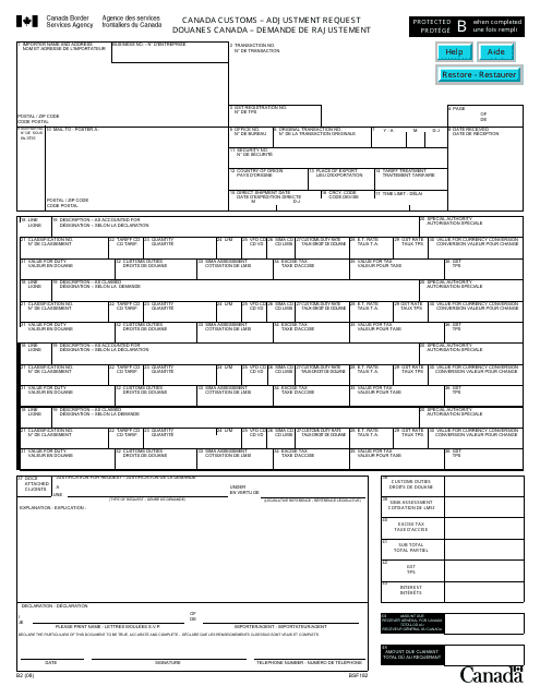 Form B2 (BSF182)  Printable Pdf
