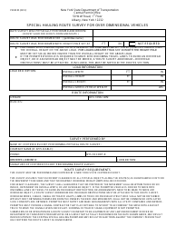 Document preview: Form PERM85 Special Hauling Route Survey for Over Dimensional Vehicles - New York