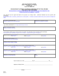 Document preview: Form REG-2 Delegation of Authority to Receive Certified Copy of Vital Record (For Birth / Death Records) - New Jersey (English/Spanish)