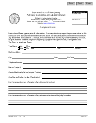 Form 11166 Complaint Form - New Jersey