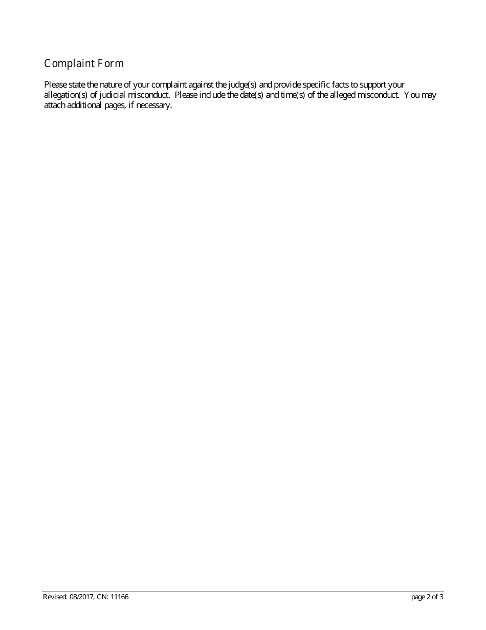 Form 11166 Complaint Form - New Jersey, Page 2