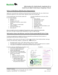 Application for a Child Abuse Registry Self-check (Mail) - Manitoba, Canada, Page 2