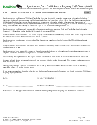 Application for a Child Abuse Registry Self-check (Mail) - Manitoba, Canada, Page 3