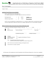 Application for a Child Abuse Registry Self-check (Mail) - Manitoba, Canada, Page 5