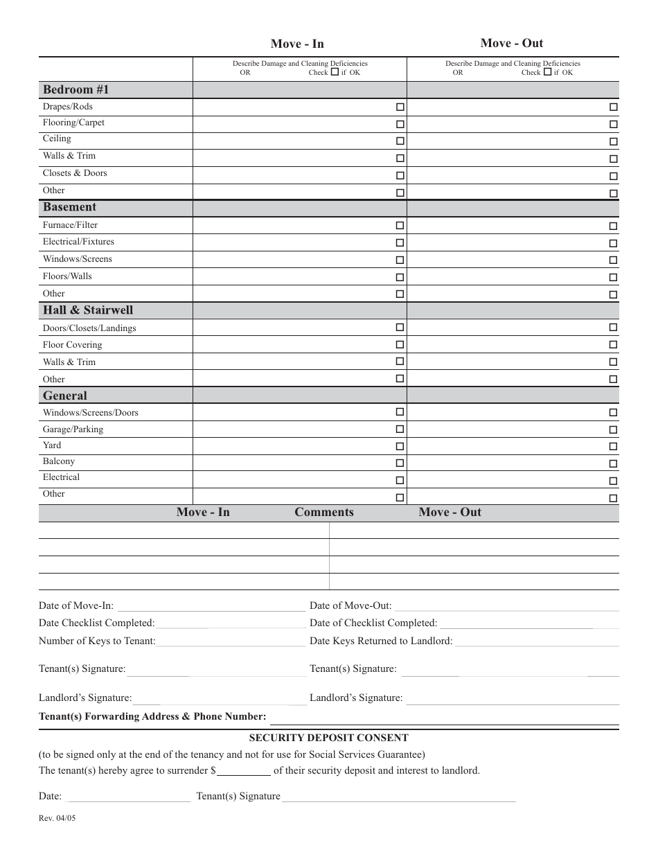 Saskatchewan Canada Condition of Premises Checklist - Fill Out, Sign ...