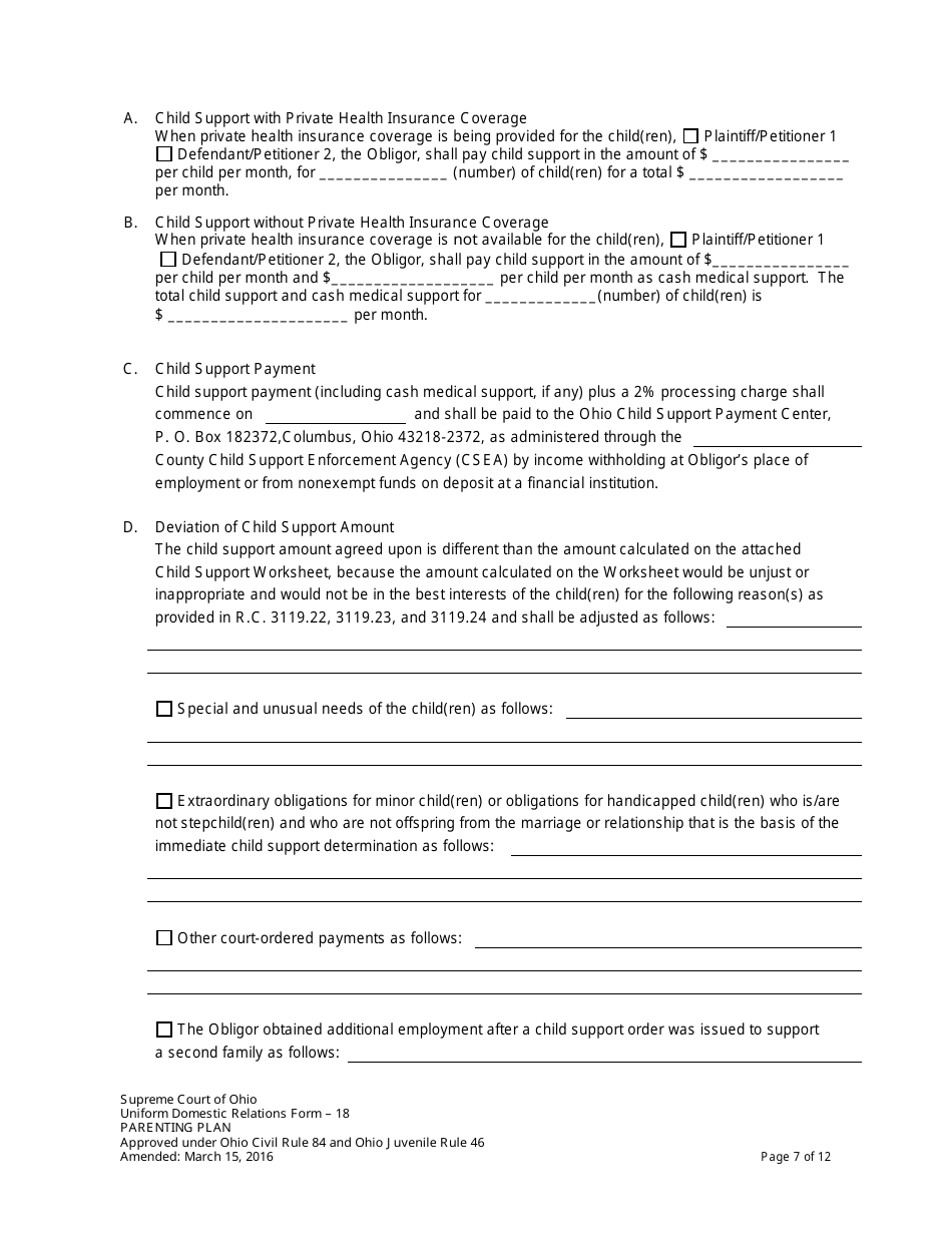 Uniform Domestic Relations Form 18 - Fill Out, Sign Online and Download ...