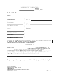 Document preview: Uniform Domestic Relations Form 18 Parenting Plan - Ohio