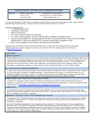 Charter Vessel License Application - Oregon