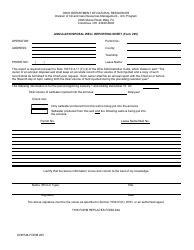 Form 205 &quot;Annular Disposal Well Reporting Sheet&quot; - Ohio