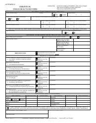Document preview: Form CH-14 Appendix H Universal Child Health Record - New Jersey