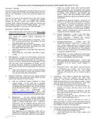 Form CH-14 Appendix H Universal Child Health Record - New Jersey, Page 2