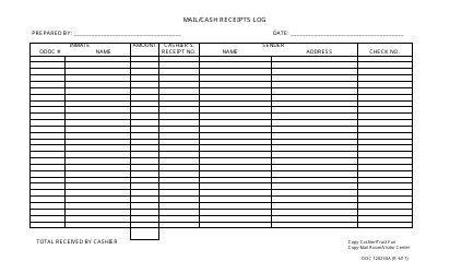 Document preview: Form OP-120230A Mail/Cash Receipts Log - Oklahoma