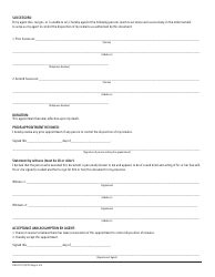 Form DOH-5211 Appointment of Agent to Control Disposition of Remains - New York, Page 2