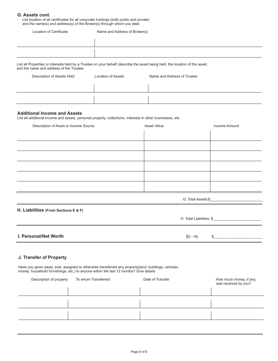 Support Enforcement Program (Sep) Statement of Finances - Newfoundland and Labrador, Canada, Page 6
