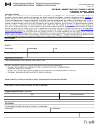 Document preview: Form PAW5740523 Federal Initiative on Consultation Funding Application - Canada