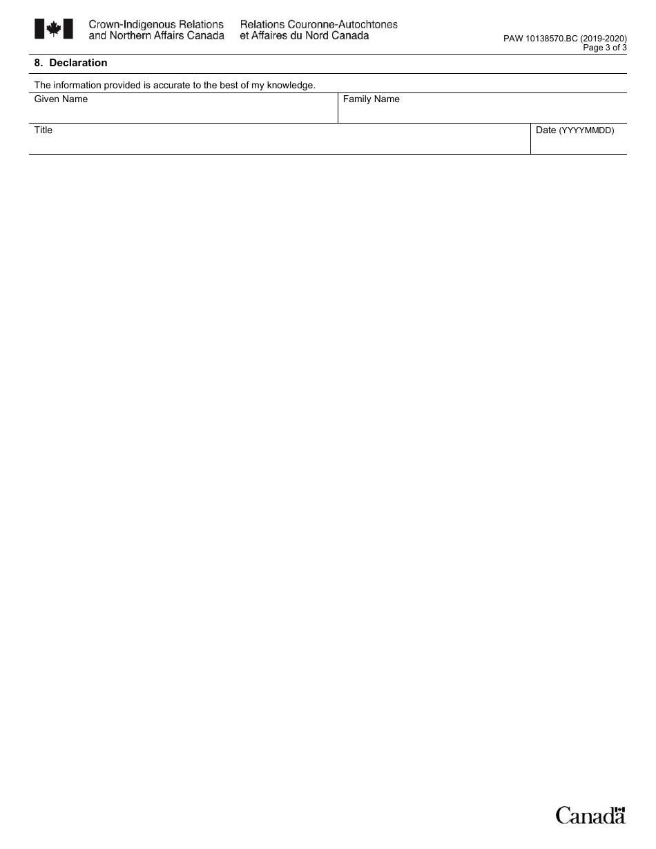 Form PAW10138570.BC Overlap Consultation / Shared Territory Project Proposal - Canada, Page 3