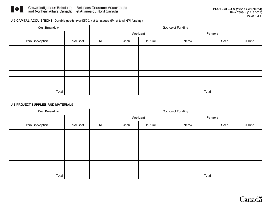 Form PAW790644 Negotiations Preparedness Initiative Proposal Application - Canada, Page 7