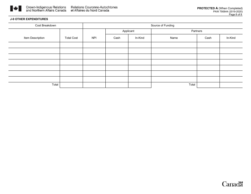 Form PAW790644 Negotiations Preparedness Initiative Proposal Application - Canada, Page 8