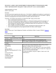 Document preview: Instructions for Form PAW6978371 Reserve Land and Environment Management Program (Rlemp) First Nation Entry Request and Capacity Self-assessment - Canada