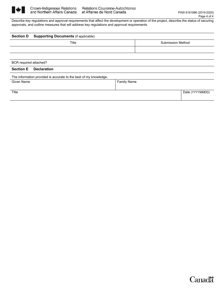 Form PAW6161886 Lands and Economic Development Service Programs (Ledsp) / Community Opportunities Readiness Program (Corp) Application - Canada, Page 4