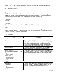 Document preview: Instructions for Form PAW7638775 Family Violence Prevention Program (Fvpp) Shelter Work Plan - Canada