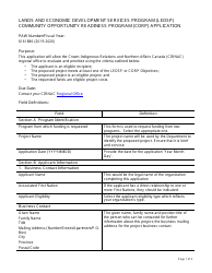 Instructions for Form PAW6161886 Lands and Economic Development Service Programs (Ledsp) / Community Opportunities Readiness Program (Corp) Application - Canada